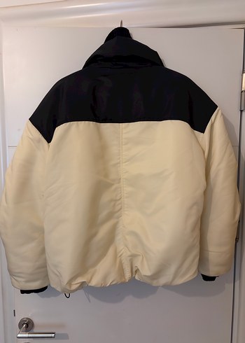 Kırık Beyaz-Siyah Oversize Kışlık Mont - Görsel 3