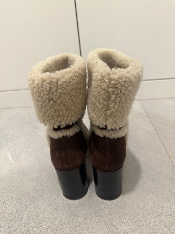 Tods Kahverengi Süet Kadın Topuklu Bot - Görsel 4