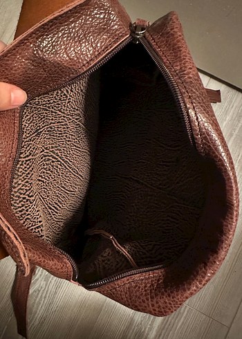 Vintage deri sırt çantası - Görsel 3