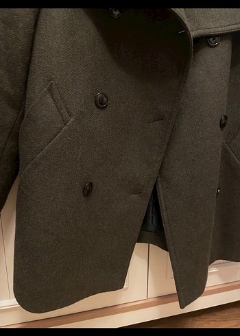 Mango yün Haki Renkli kaban - Görsel 4