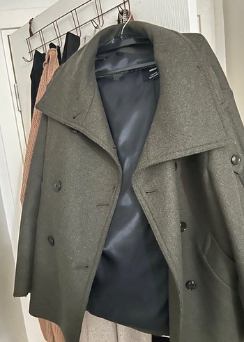 Mango yün Haki Renkli kaban - Görsel 3