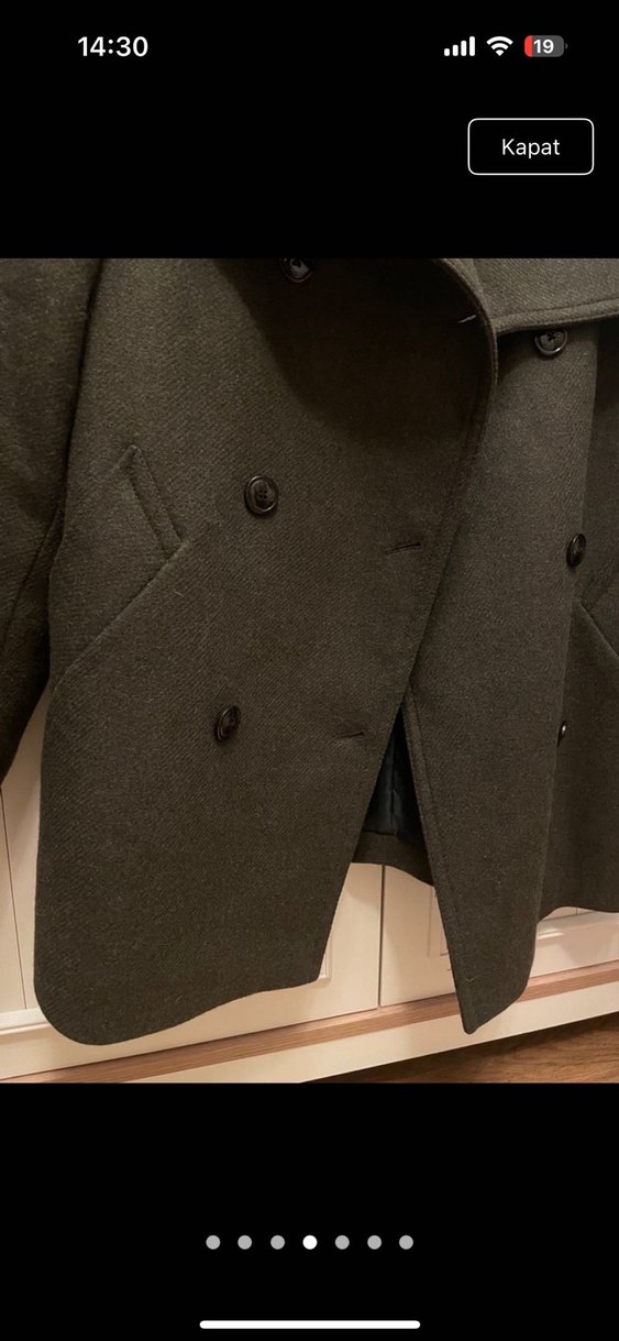 Mango yün Haki Renkli kaban - Görsel 4