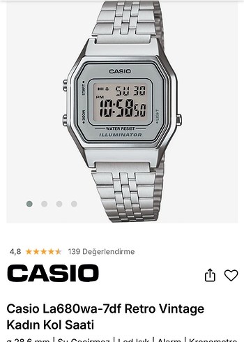Casio La680wa-7df Retro Vintage Kadın Kol Saati - Görsel 5