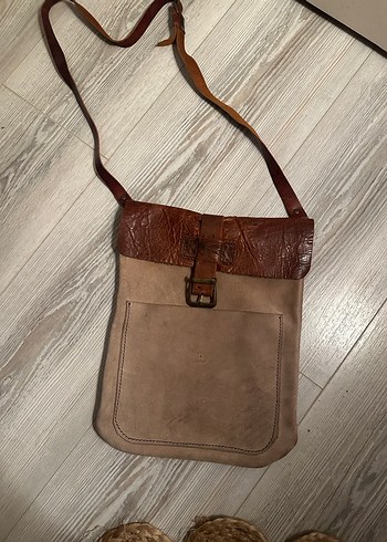 Bej Süet Kadın Çanta Tokalı - Görsel 2