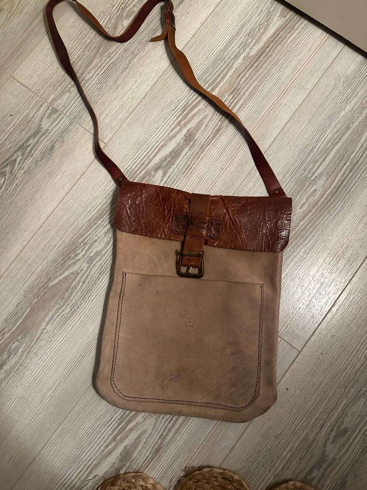 Bej Süet Kadın Çanta Tokalı - Görsel 2