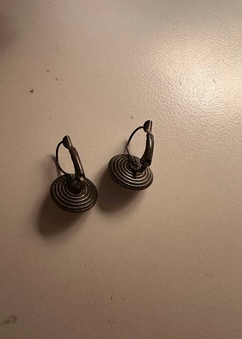 Vintage Mini Beyaz Düğme Küpe - Görsel 2