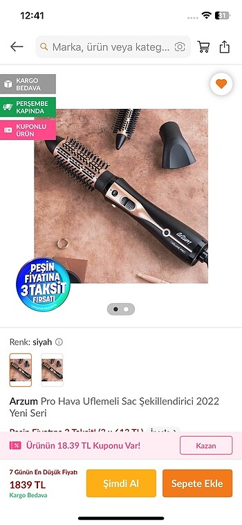 Arzum saç şekillendirici