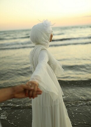 Kiralık tesettür nikah elbisesi 