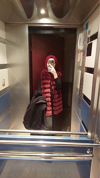 Bordo Kürk Yelek