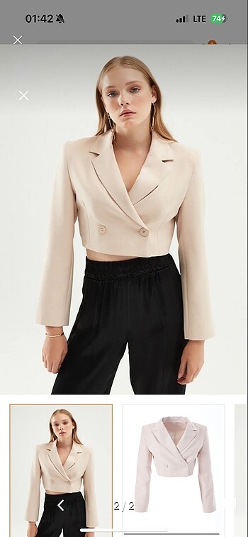 Blazer crop ceket