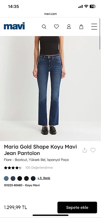 Mavi gold shape koyu mavi jean pantolon