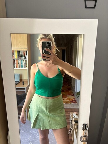 STRADIVARIUS YEŞİL CROP