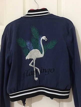 Flamingo işlemeli mini ceket