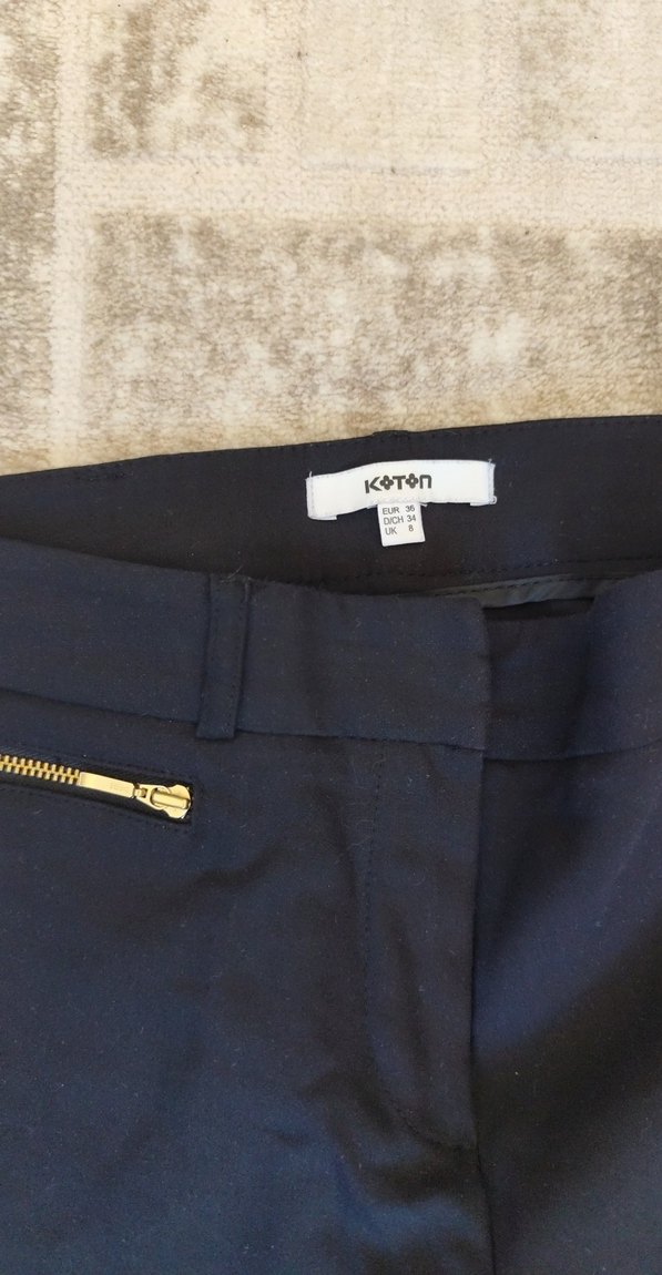 Siyah Fermuarlı Kadın Kumaş Pantolon - Görsel 2