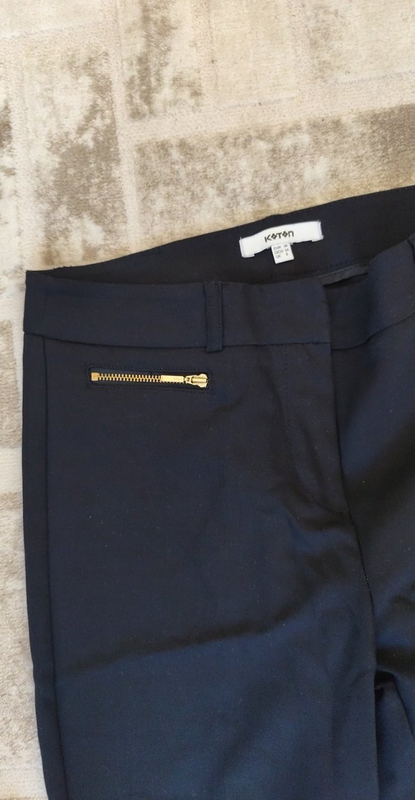 Siyah Fermuarlı Kadın Kumaş Pantolon - Görsel 3