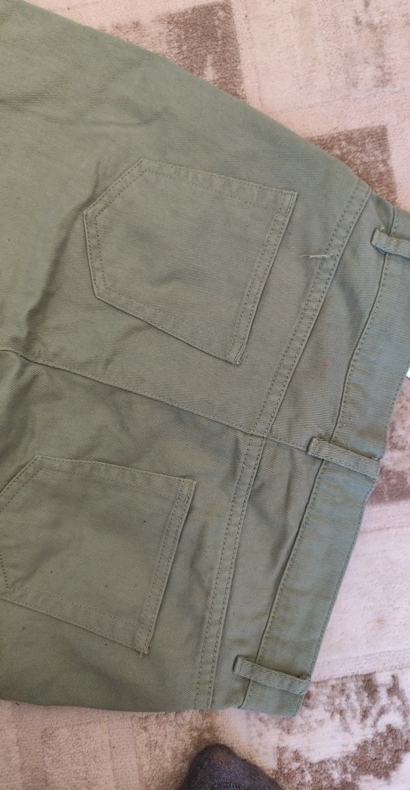 Gri Haki Kadın Keten Rahat Kesim diz altı pantolon - Görsel 4