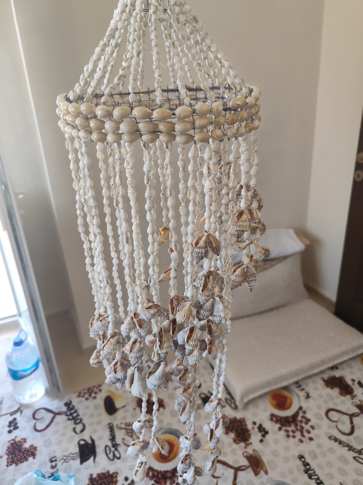 Beyaz Deniz Kabuklu Makrome Sarkaç - Görsel 2