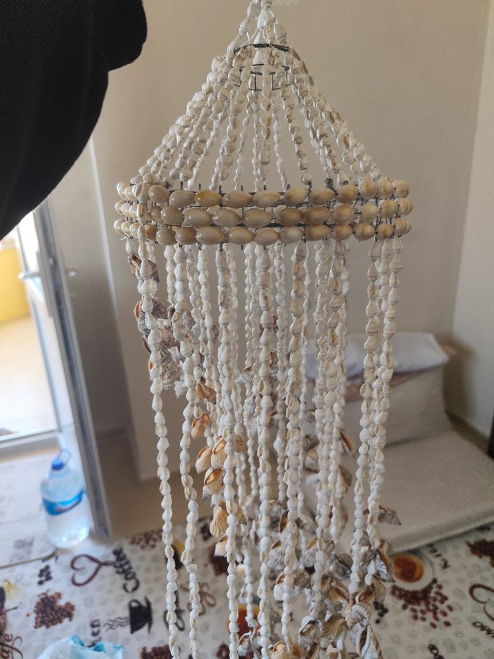 Beyaz Deniz Kabuklu Makrome Sarkaç - Görsel 4