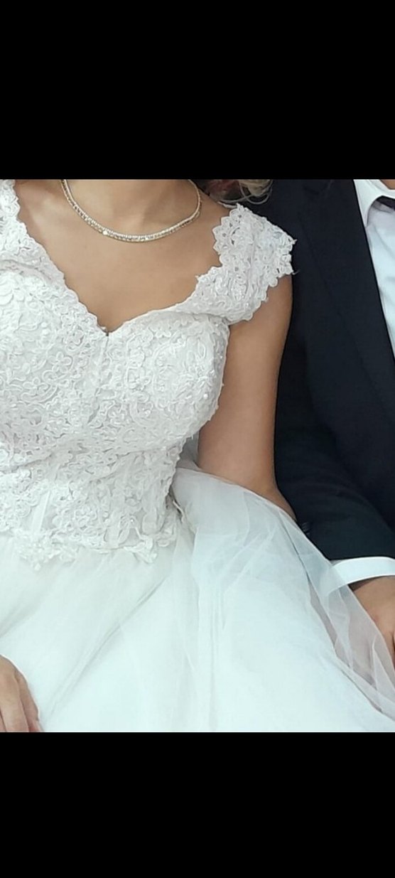 Vintage Beyaz Straplez A-Line Gelinlik - Görsel 4