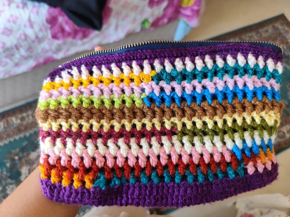Renkli Örgü Bohem Kadın Portföy Çanta - Görsel 2