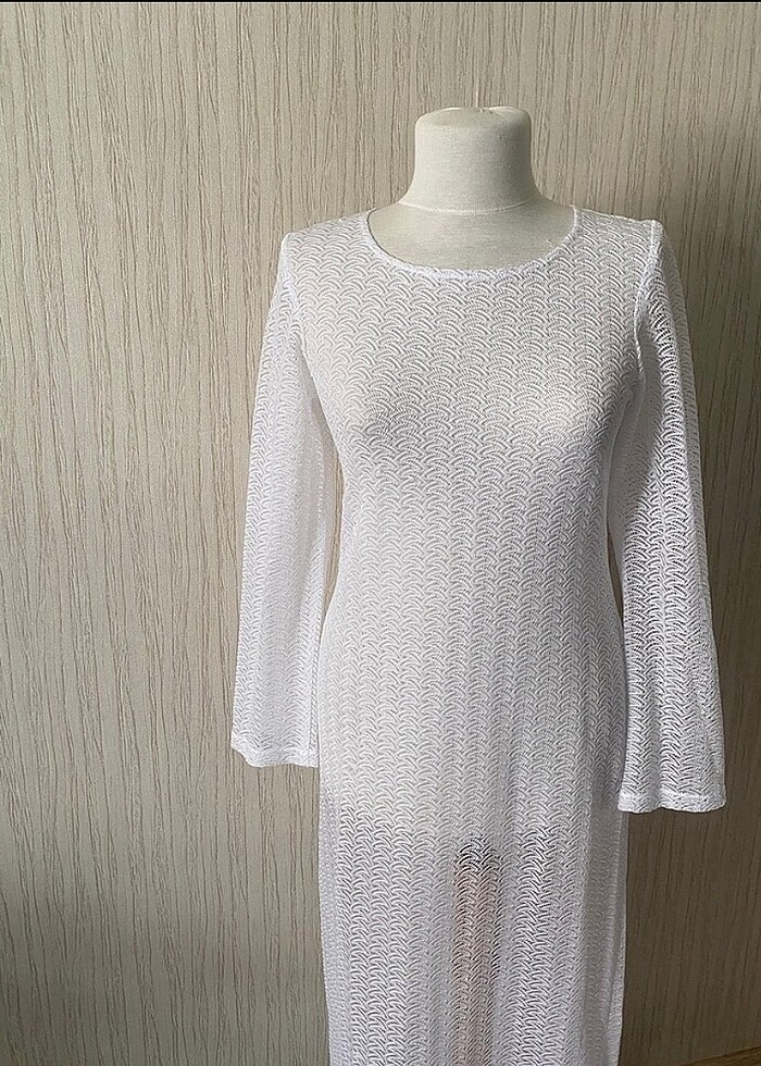 Dantel transparan pareo elbise - Görsel 3