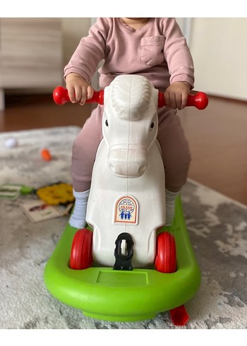 Beyaz Atlı Bebek Yürüteci