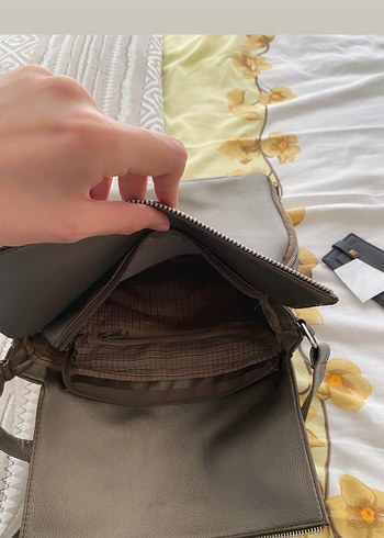 Gri Deri Kadın Omuz Çantası - Görsel 4