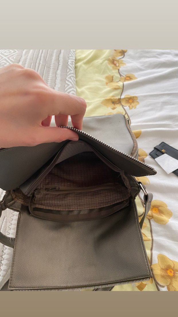 Gri Deri Kadın Omuz Çantası - Görsel 4