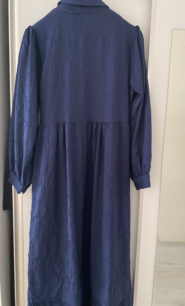 Lacivert Uzun Elbise - Görsel 4