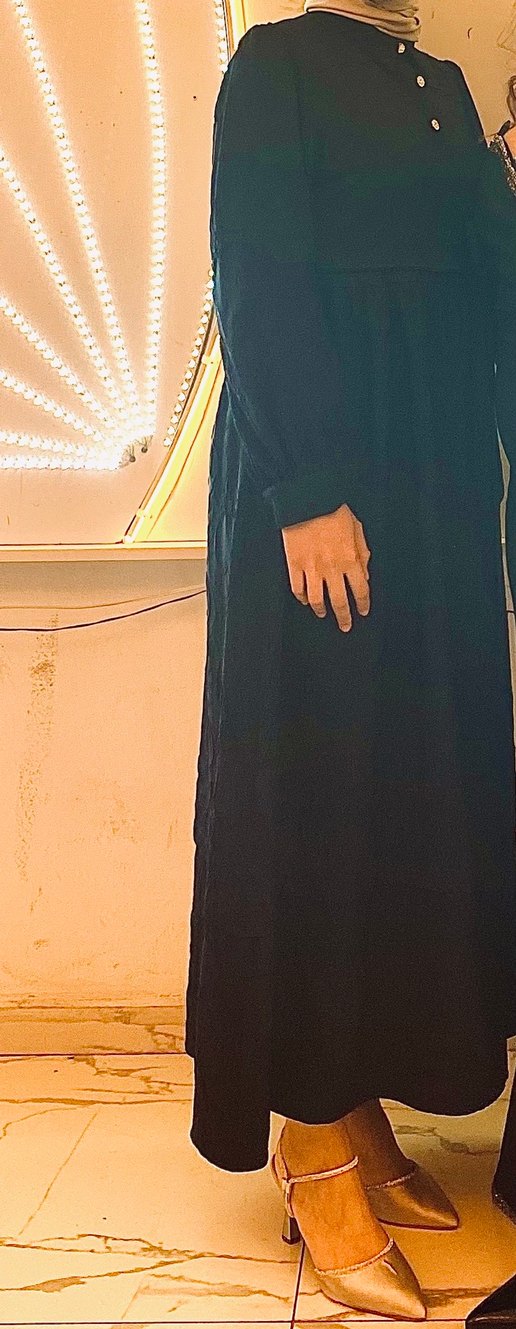 Lacivert Uzun Elbise - Görsel 5