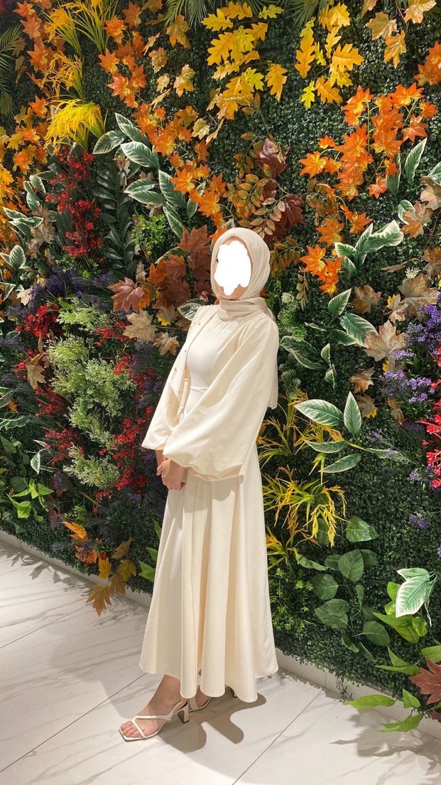 Bohem Tarz Beyaz Uzun Kollu Uzun Elbise - Görsel 2