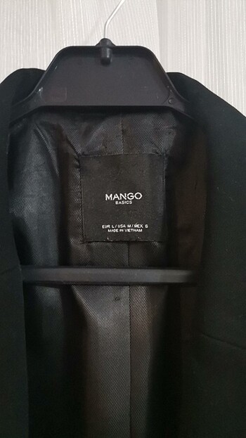 Mango Siyah kaşe kaban