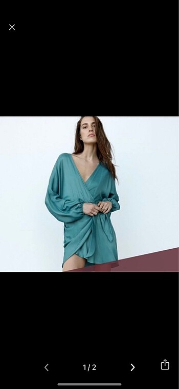 Zara saten elbise