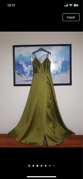 s Beden Yeşil abiye elbise