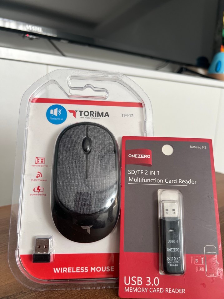 Gri Kablosuz mouse  ve USB 3.0 Kart Okuyucu - Görsel 2
