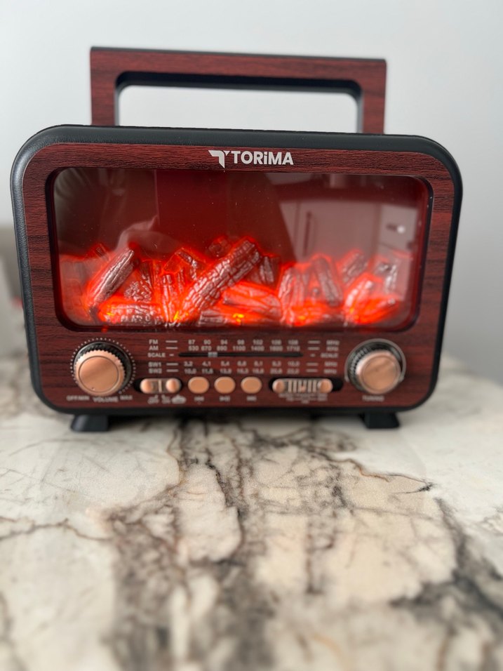 Kahverengi Retro Radyo Müzik Sistemi - Görsel 2