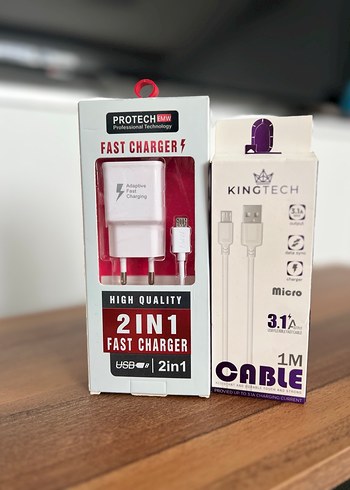 Protech 2'si 1 Arada Şarj Cihazı ve şarj Kablosu - Görsel 2