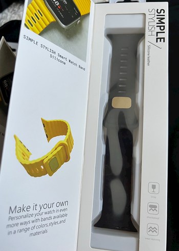 Kutulu Silikon Akıllı Saat Kordonu 44/45mm - Görsel 3