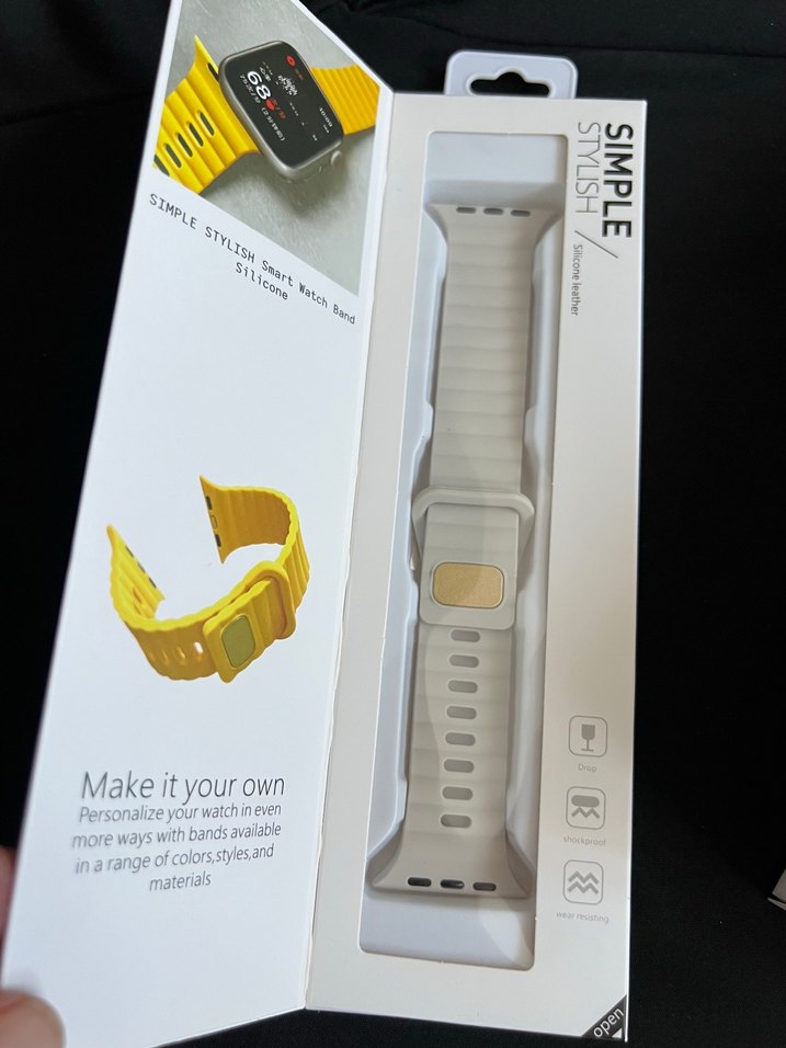 Kutulu Silikon Akıllı Saat Kordonu 44/45mm - Görsel 5