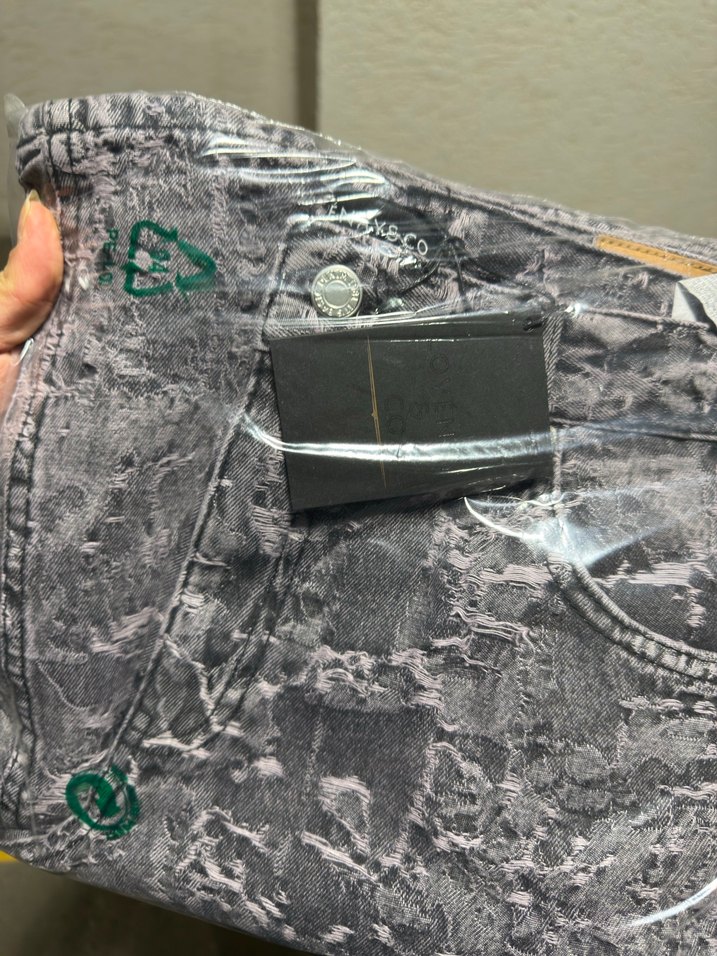 Desenli Gri Wide Leg Pantolon Lovenay.co L Beden - Görsel 4