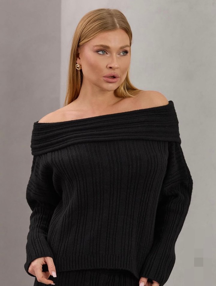 Kadın Siyah Triko Takım Lovenay.co L Beden - Görsel 5