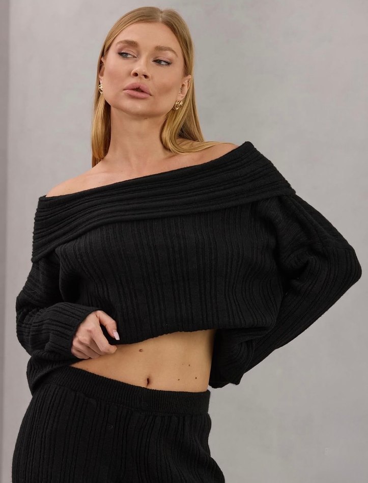 Kadın Siyah Triko Takım Lovenay.co L Beden - Görsel 3