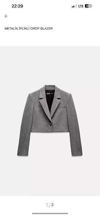 Zara m beden crop blazer