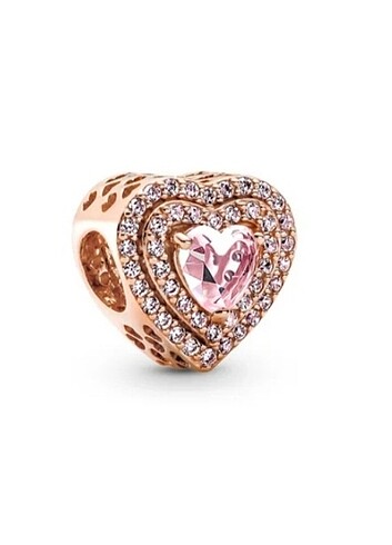  Beden Kalpli pembe taşlı bronz charm