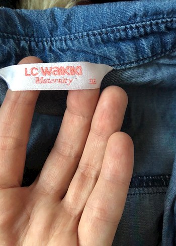 Düğmeli Lacivert Kısa Kollu Midi Kot Elbise - Görsel 3