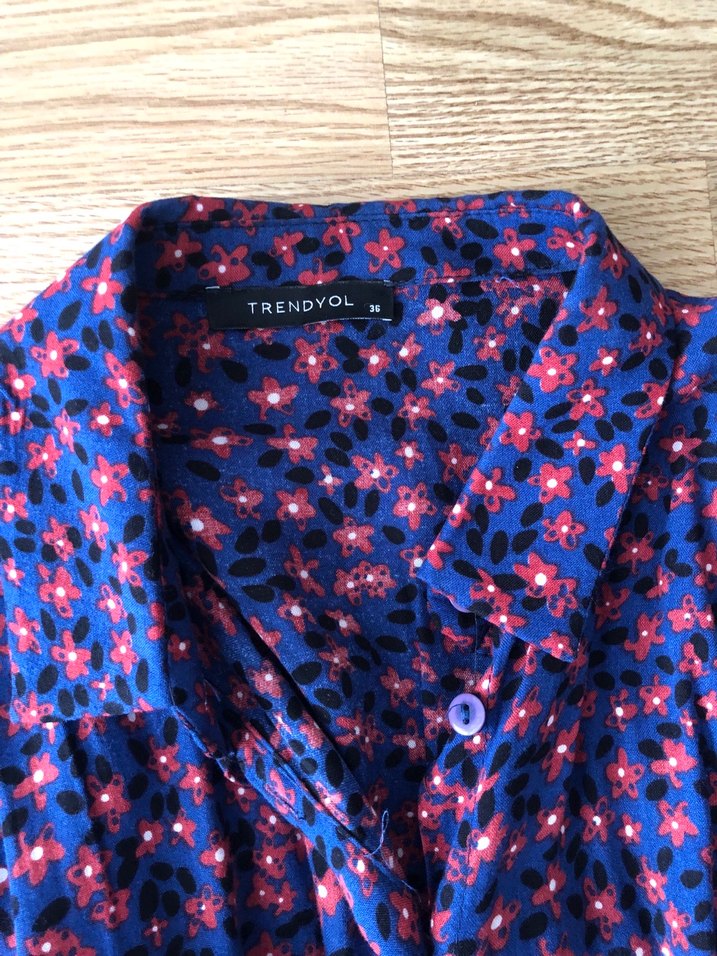 V Yaka, Pilili, Çok Renkli Kadın Elbise - Görsel 3