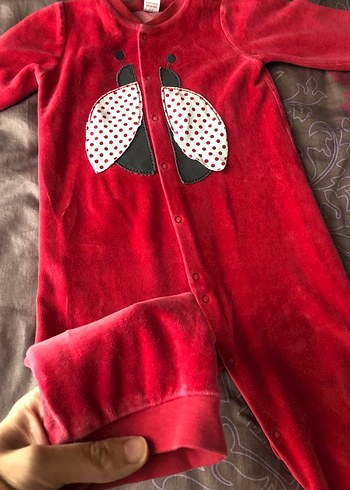 Uzun Kollu Kırmızı Bebek Tulum - Görsel 3