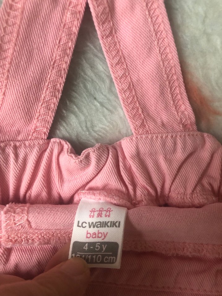 Pembe Bebek Kız Tulum Velcro Kapamalı - Görsel 3