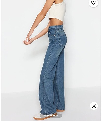 Trendyol & Milla Mavi yüksek bel wide leg jeans
