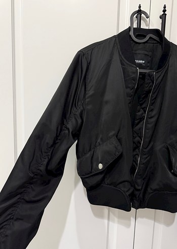 Pull & Bear Siyah Fermuarlı Kadın Ceket - Görsel 4